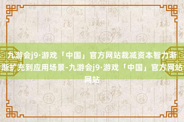 九游会j9·游戏「中国」官方网站裁减资本智力渐渐扩充到应用场景-九游会j9·游戏「中国」官方网站